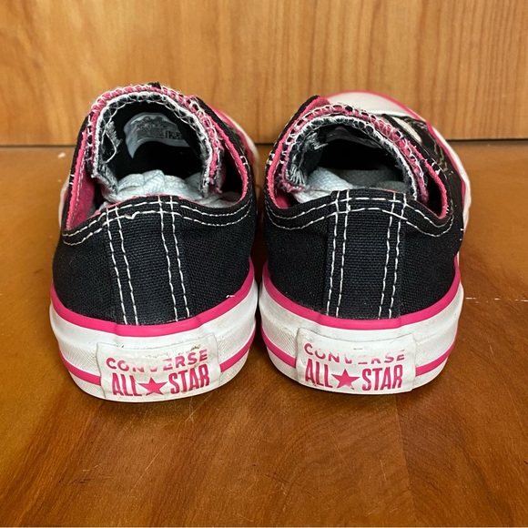 Youth 12 Converse All Star Low Sneakers Black Pink SEF0921 - Picture 4 of 8